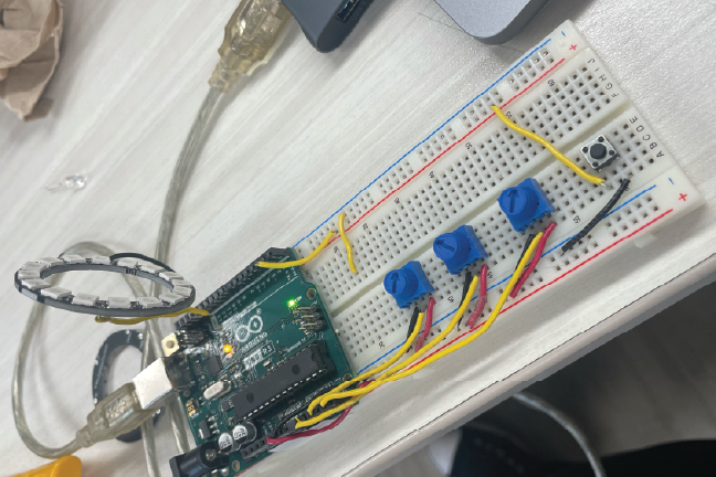 I then ordered a Neopixel light online and connected it to the Arduino.